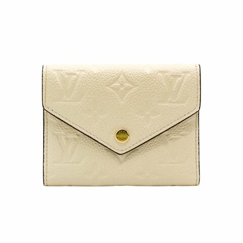 Louis Vuitton Victorine 壓紋牛皮釦式短夾(M82344-白)