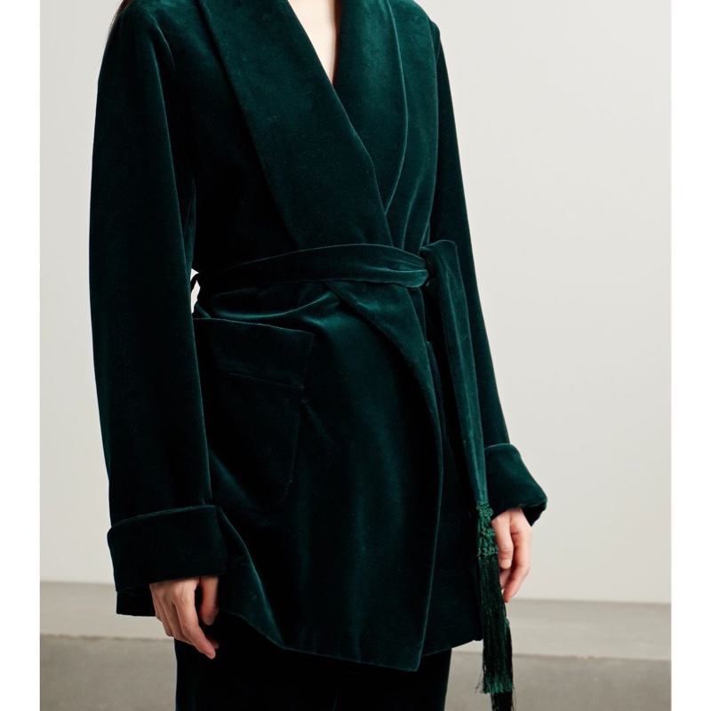 Loro Piana廓形TEXCO皇室嬰駝R0W浴袍式短大衣 36 碼-6