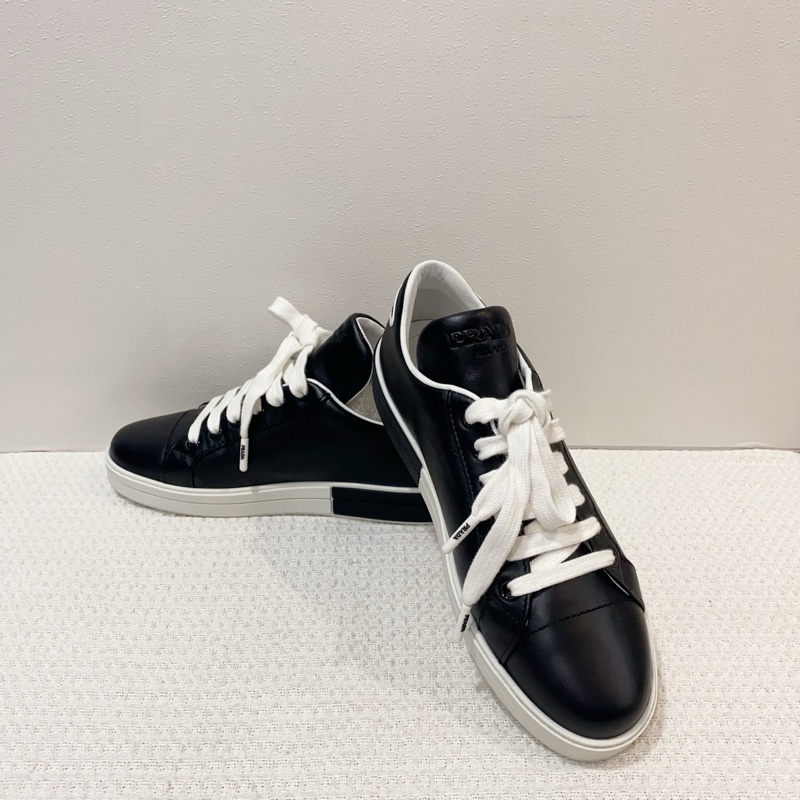 99新 普拉達/Prada黑色純皮系帶休閒鞋，尺碼36.5碼-6