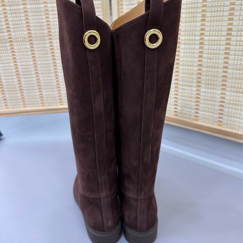Loro Piana 25秋冬老錢風巧克力色麂皮騎士長靴 斷貨王 38碼-4