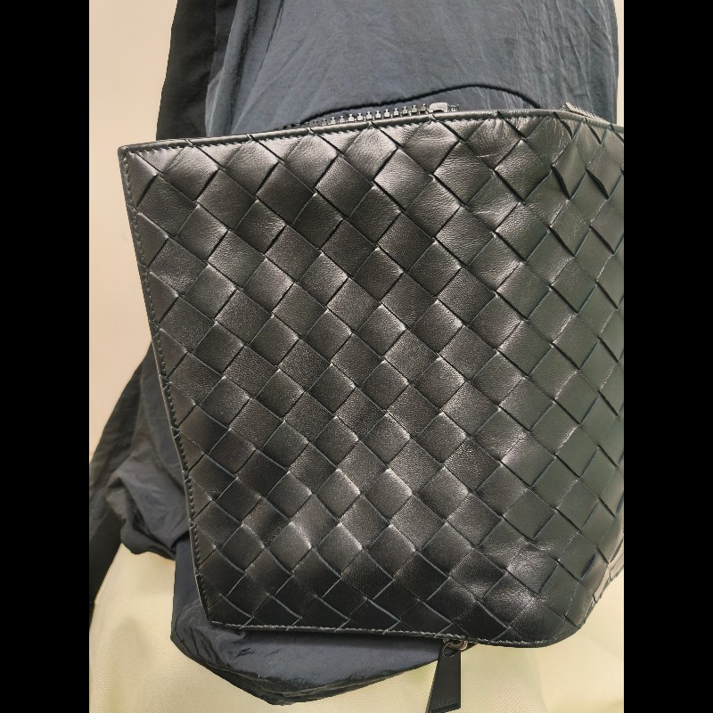 【9成新】㊣✨Bottega Veneta ✨(附防塵袋)寶緹嘉 BV 拼色 羊皮 編織 拼接 帆布 可收納 後背包 /二手包/二手精品/保證正品🌳二手樹屋🌳-16