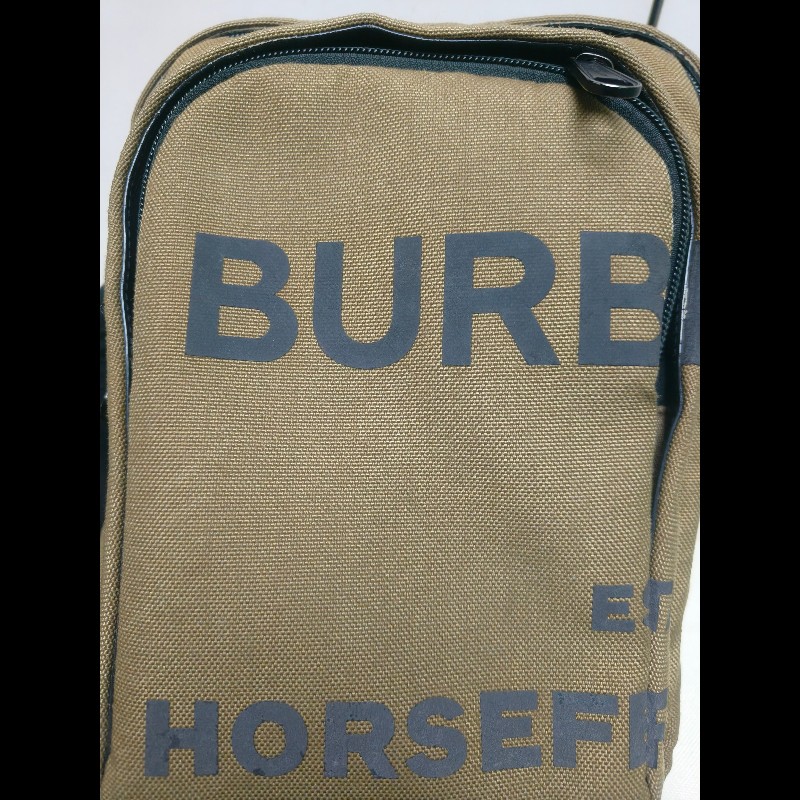 ㊣✨ Burberry✨博柏利 褐綠色 印字 布面 直立 胸前包 胸包 斜跨包 單車包/二手精品/保證正品🌳二手樹屋🌳-12