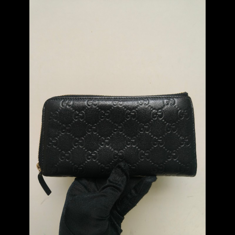 【8成新】㊣✨GUCCI✨古馳 黑色 牛皮 壓紋 老花 長夾 錢包 皮夾/雙G/二手包/保證正品🌳二手樹屋🌳-1