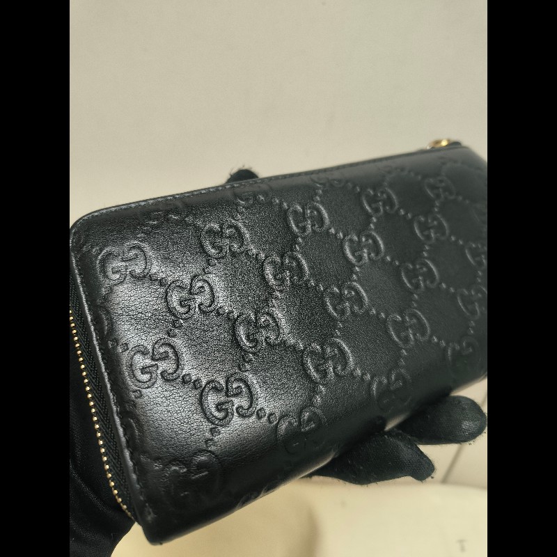 【8成新】㊣✨GUCCI✨古馳 黑色 牛皮 壓紋 老花 長夾 錢包 皮夾/雙G/二手包/保證正品🌳二手樹屋🌳-14