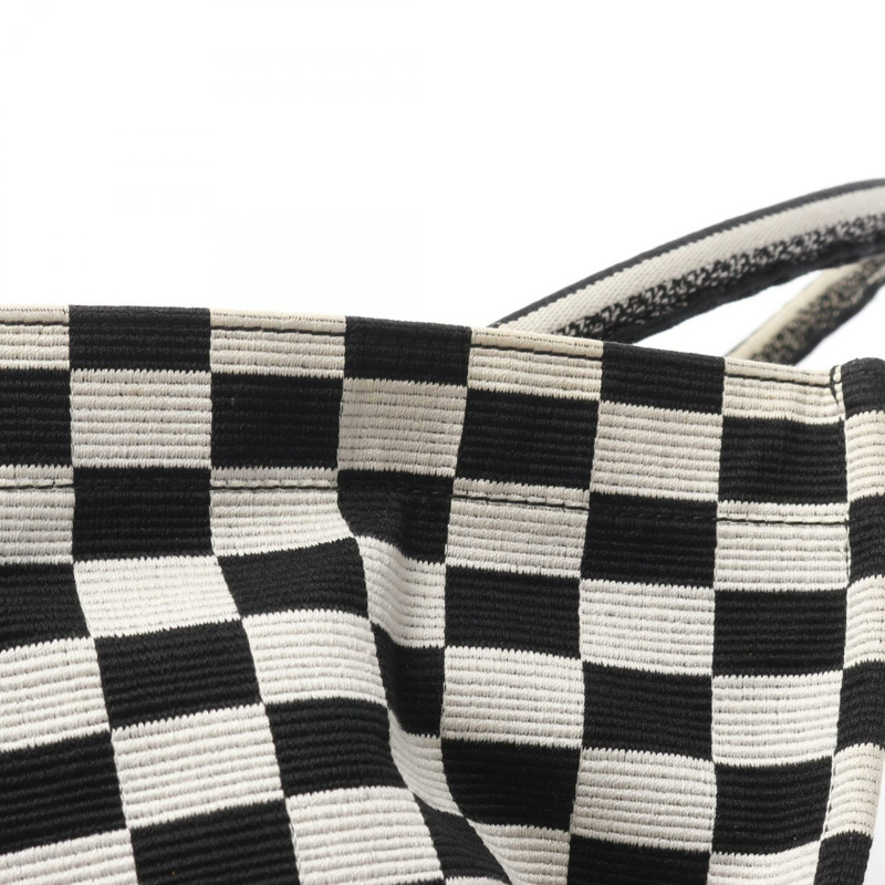 Christian Dior 大 BOOK 手提包 50-MA-0128 帆布提花 黑白 二手-4