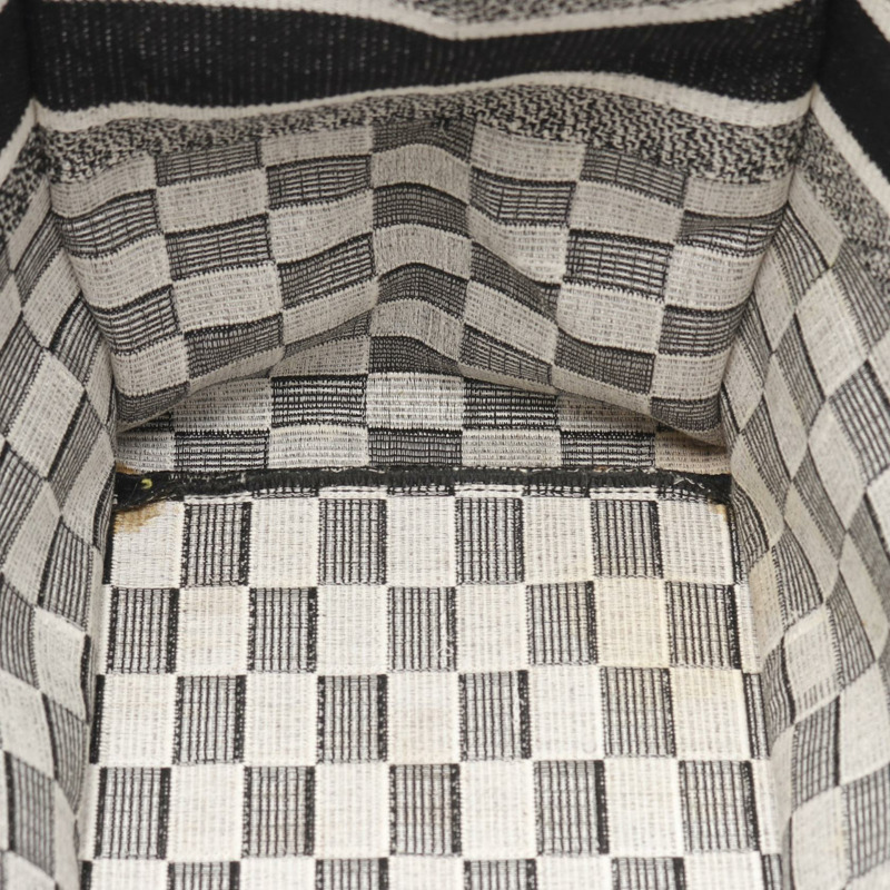 Christian Dior 大 BOOK 手提包 50-MA-0128 帆布提花 黑白 二手-8