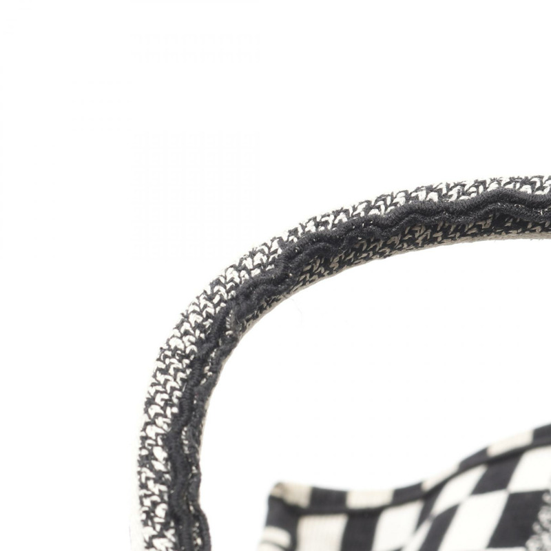 Christian Dior 大 BOOK 手提包 50-MA-0128 帆布提花 黑白 二手-10