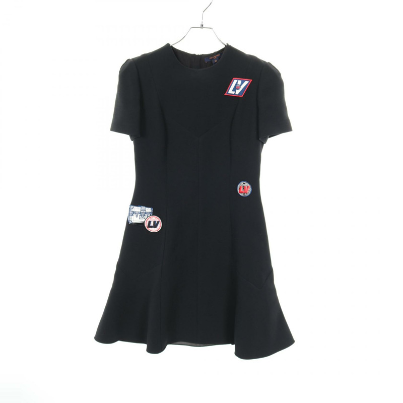 路易威登 (LOUIS VUITTON) 黑色羊毛真絲滑冰裙,二手女款-0