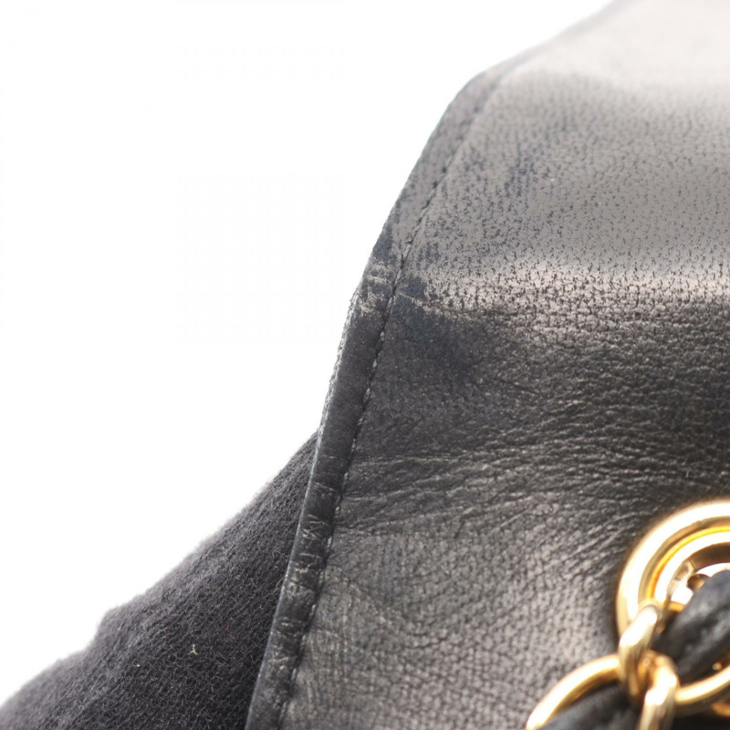 香奈兒 (CHANEL) 絎縫斜背包，羊皮材質，黑色，金色五金，二手女款-7