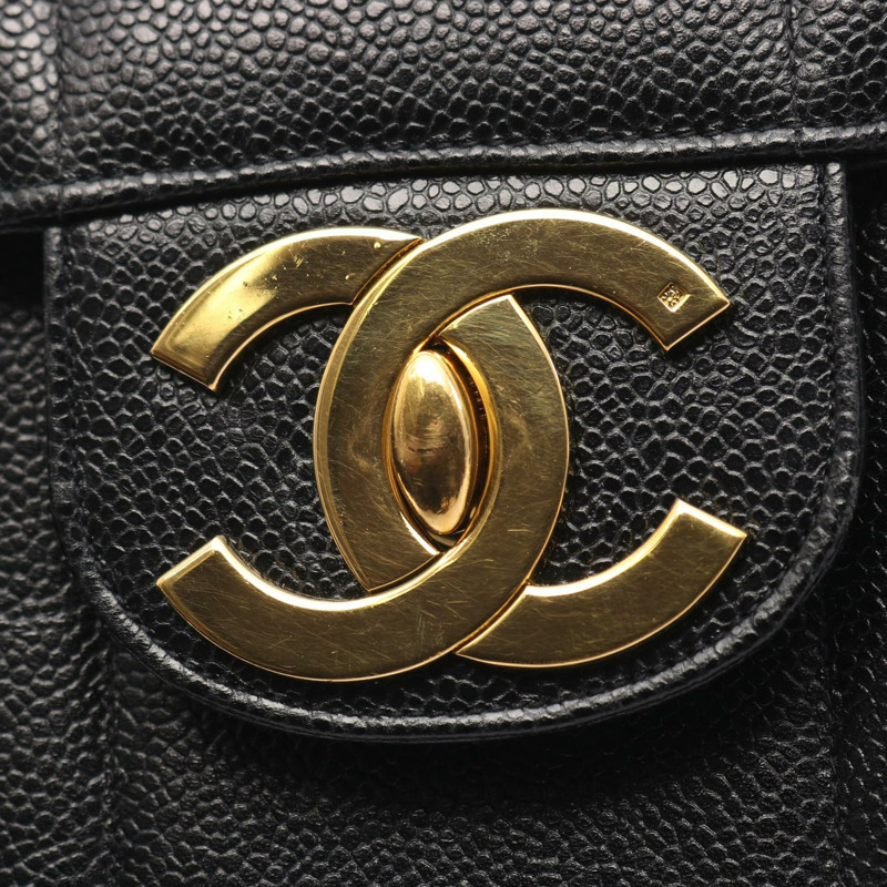 香奈兒 Mademoiselle 鏈條肩挎包 黑色皮革 GHW 二手 CC-5