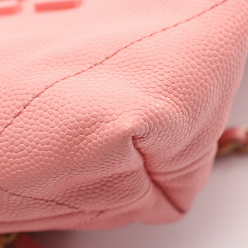 香奈兒 (CHANEL) 22 迷你鏈條肩背斜背包 AS3980 皮革 粉紅色 金色五金-5