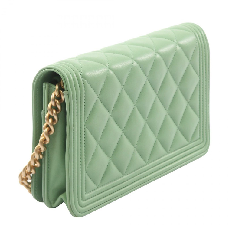 香奈兒 Boy Chanel Matelasse 鏈條肩背斜背包錢包 AP1117 皮革-1