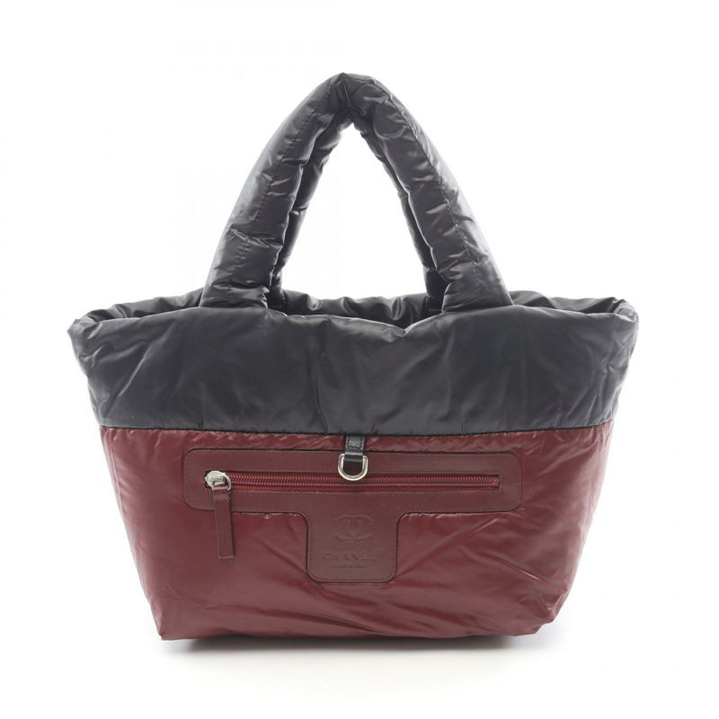 香奈兒 Coco Cocoon 小號手提包 A48610 尼龍皮革 黑色 二手 女士 CC-5