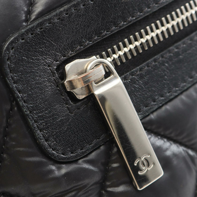 香奈兒 Coco Cocoon 小號手提包 A48610 尼龍皮革 黑色 二手 女士 CC-8