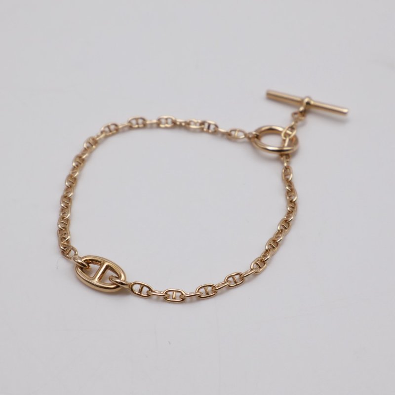 HERMES Farandole TPM 18K玫瑰金豬鼻子OT釦手鍊 - S-2