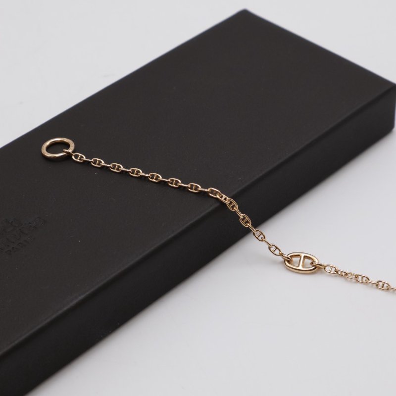 HERMES Farandole TPM 18K玫瑰金豬鼻子OT釦手鍊 - S-3