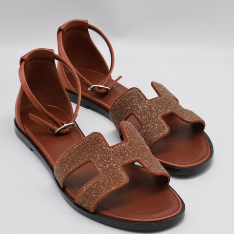 HERMES Santorini涼鞋 - 磚紅 37