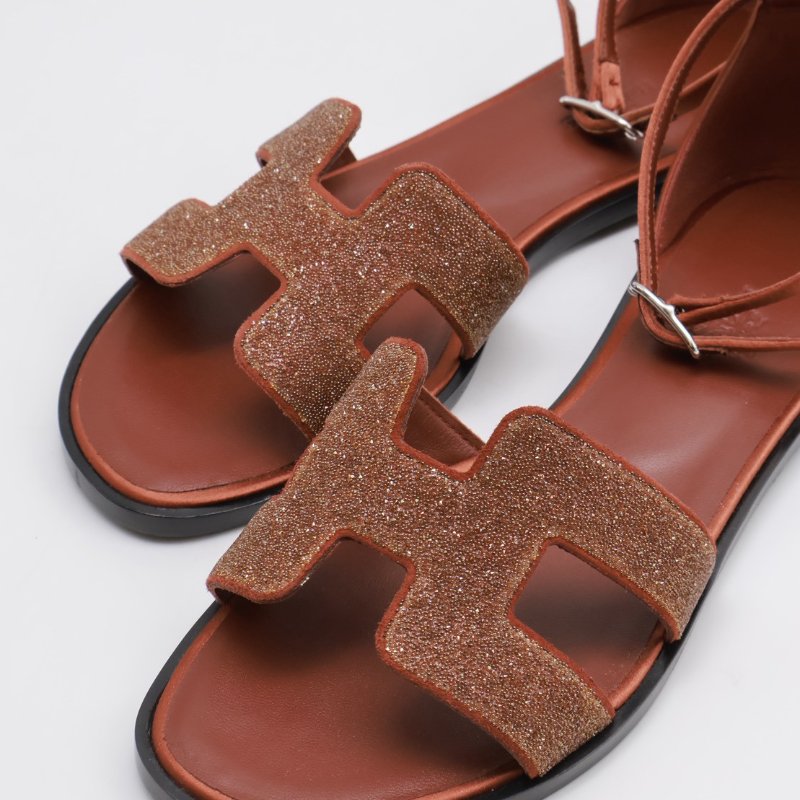 HERMES Santorini涼鞋 - 磚紅 37-1