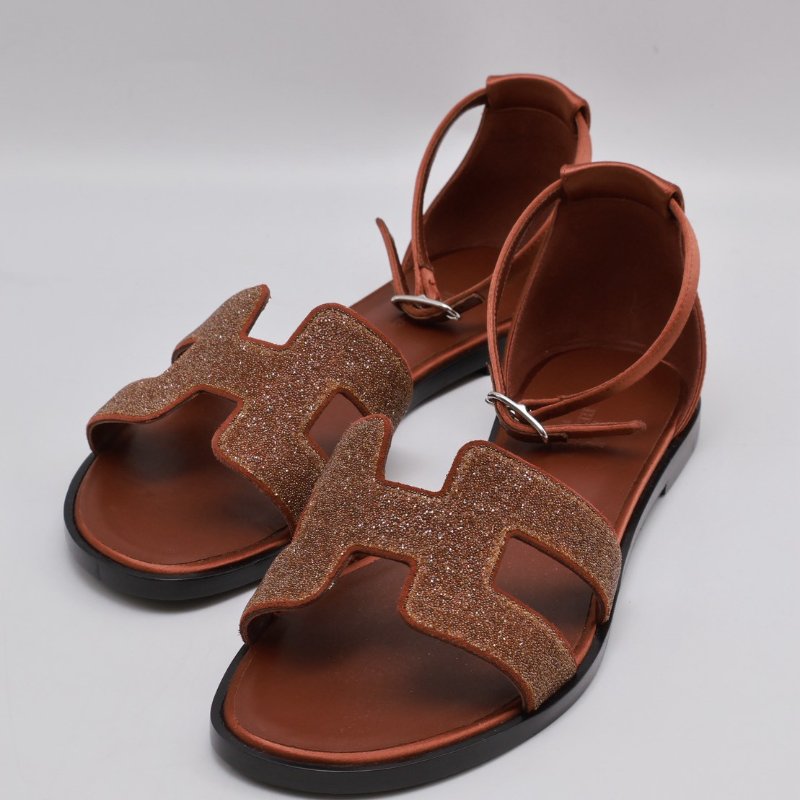 HERMES Santorini涼鞋 - 磚紅 37-5