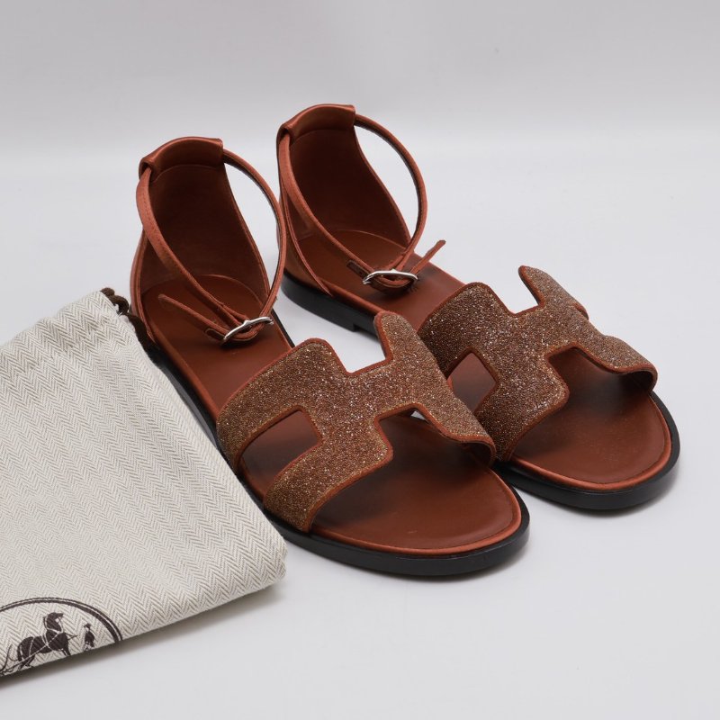 HERMES Santorini涼鞋 - 磚紅 37-6