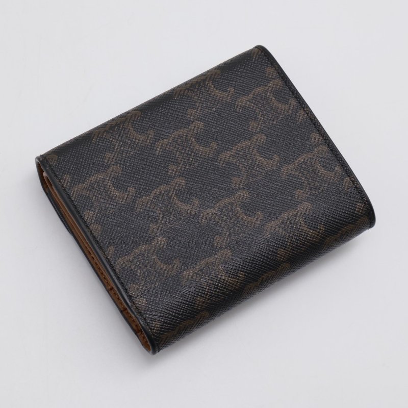 CELINE Triomphe凱旋釦老花三折短夾-1