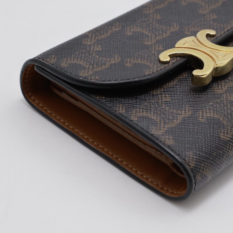 CELINE Triomphe凱旋釦老花三折短夾-5