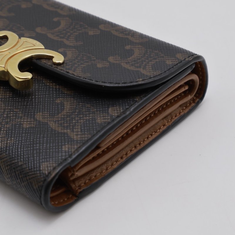 CELINE Triomphe凱旋釦老花三折短夾-6