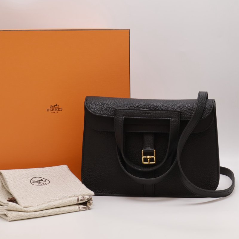 HERMES Halzan 25 - 黑金 W-8