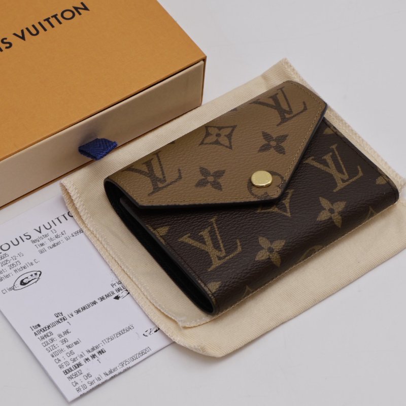 LOUIS VUITTON Victorine信封三折短夾 - 拚色-7