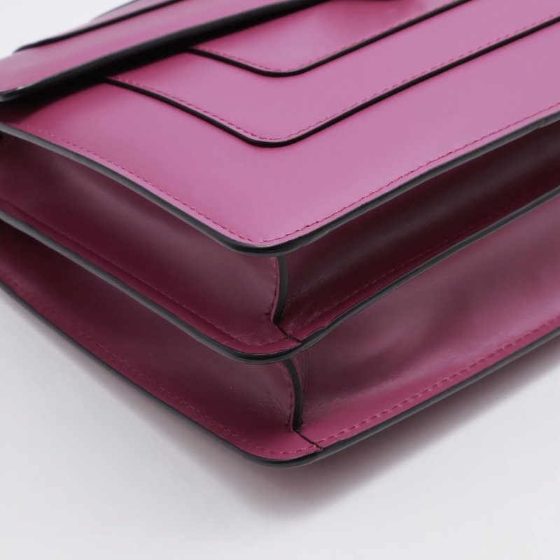 BVLGARI Serpenti forever蛇頭肩背包 - 紫紅-5