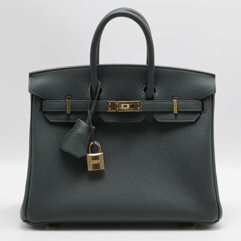 HERMES Birkin 25 -  灰綠香檳金 K