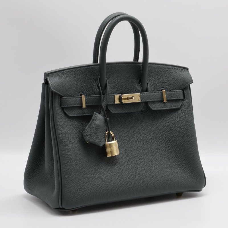 HERMES Birkin 25 -  灰綠香檳金 K-7