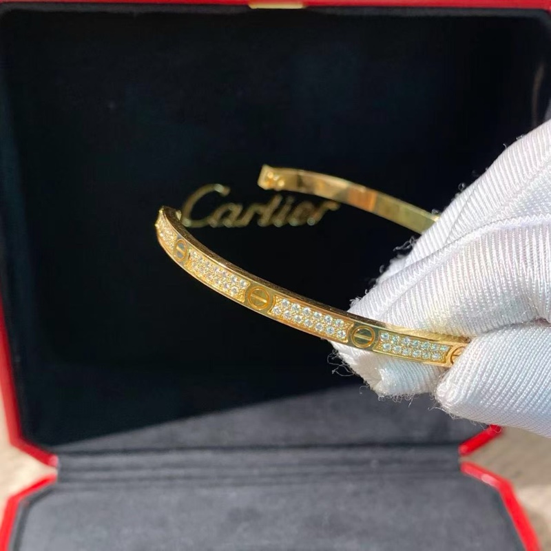Cartier卡地亞Love系列黃金窄版滿鑽手鐲,2023年8月購入-3