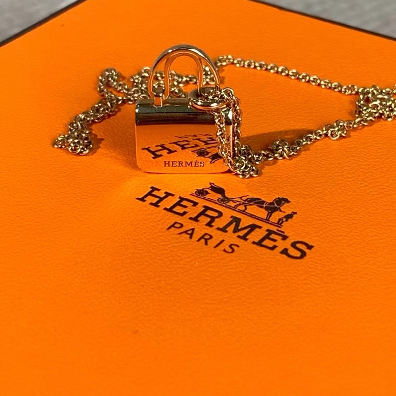 Hermes愛馬仕constance康康新款玫瑰金滿鑽項鍊,2025購入-1