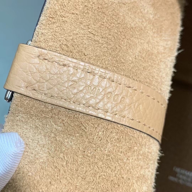 Hermes愛馬仕水桶18奶茶色tc皮銀扣Z刻 菜籃子-5