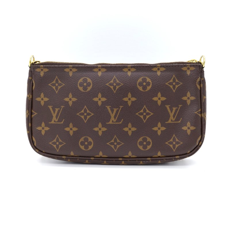 Louis Vuitton 路易威登 Multi Pochette 三合一  經典老花 棕色 搭配粉色緹花背帶  塗層帆布 麻將包 肩背包-2