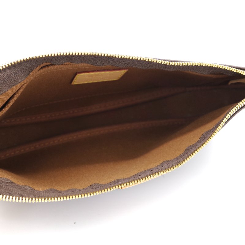 Louis Vuitton 路易威登 Multi Pochette 三合一  經典老花 棕色 搭配粉色緹花背帶  塗層帆布 麻將包 肩背包-4