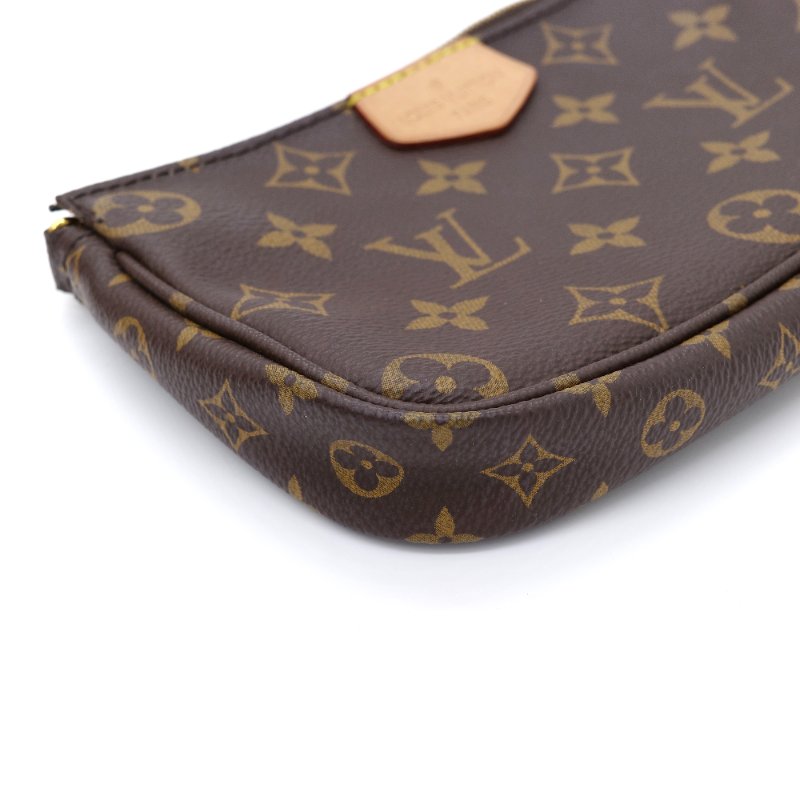 Louis Vuitton 路易威登 Multi Pochette 三合一  經典老花 棕色 搭配粉色緹花背帶  塗層帆布 麻將包 肩背包-17