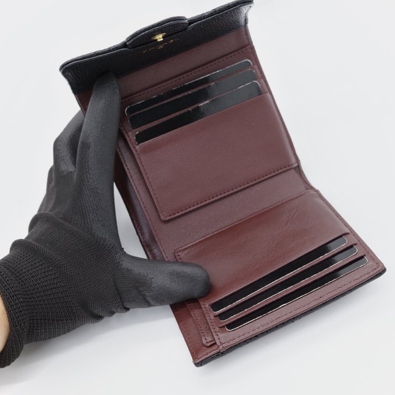 Chanel 香奈兒 經典翻蓋 黑色 魚子醬牛皮 卡夾-4