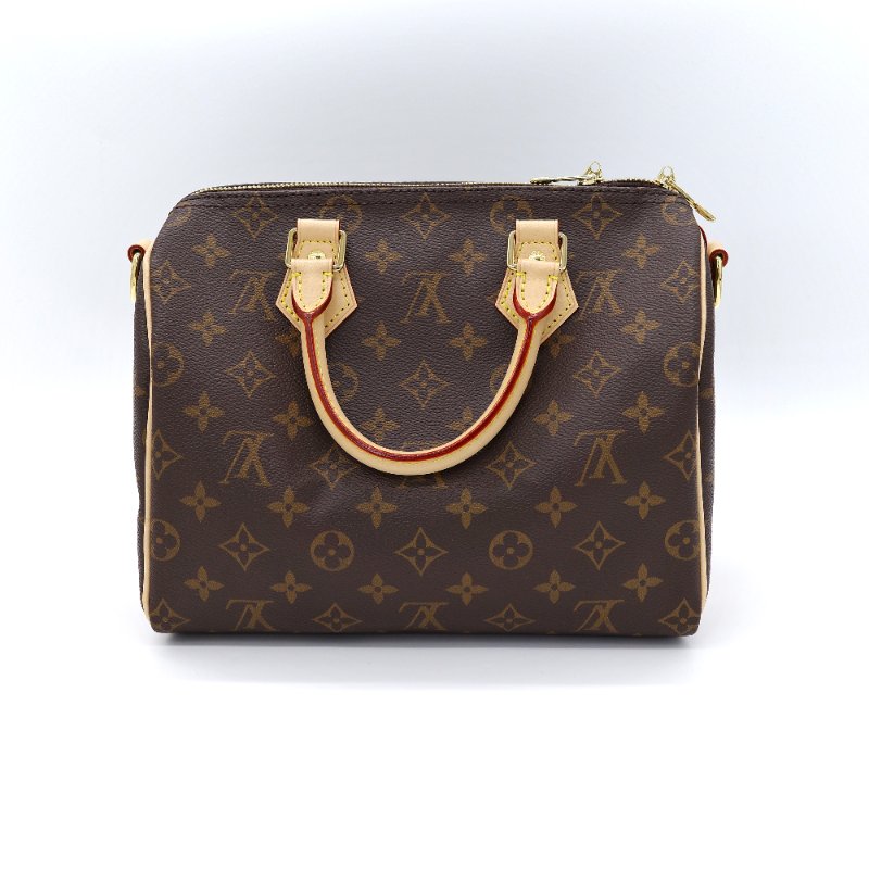 Louis Vuitton 路易威登 Speedy 25 經典老花 棕色 塗層帆布 肩背包 手提包-3
