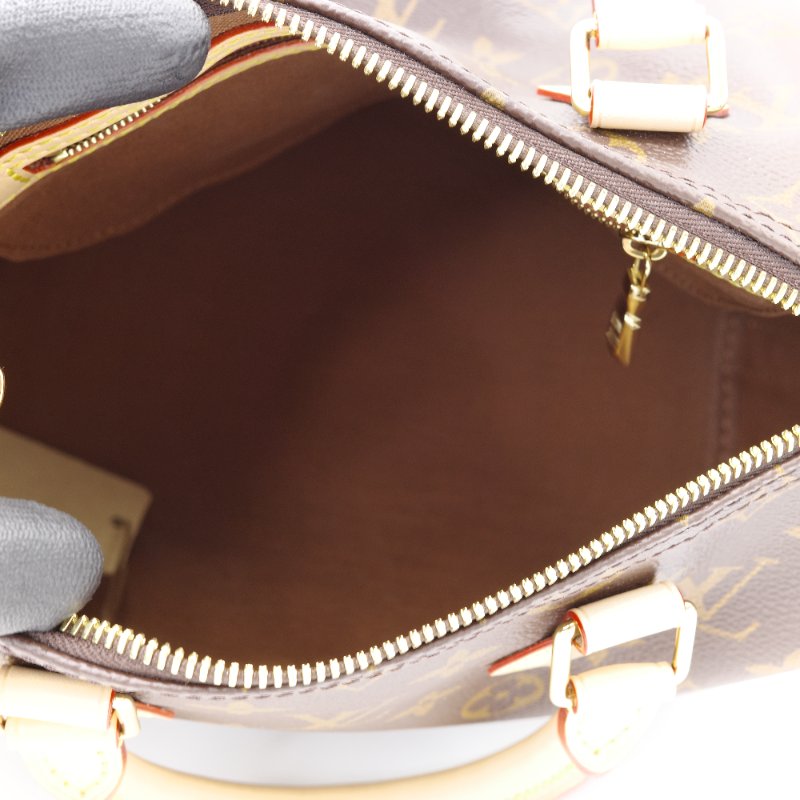 Louis Vuitton 路易威登 Speedy 25 經典老花 棕色 塗層帆布 肩背包 手提包-5
