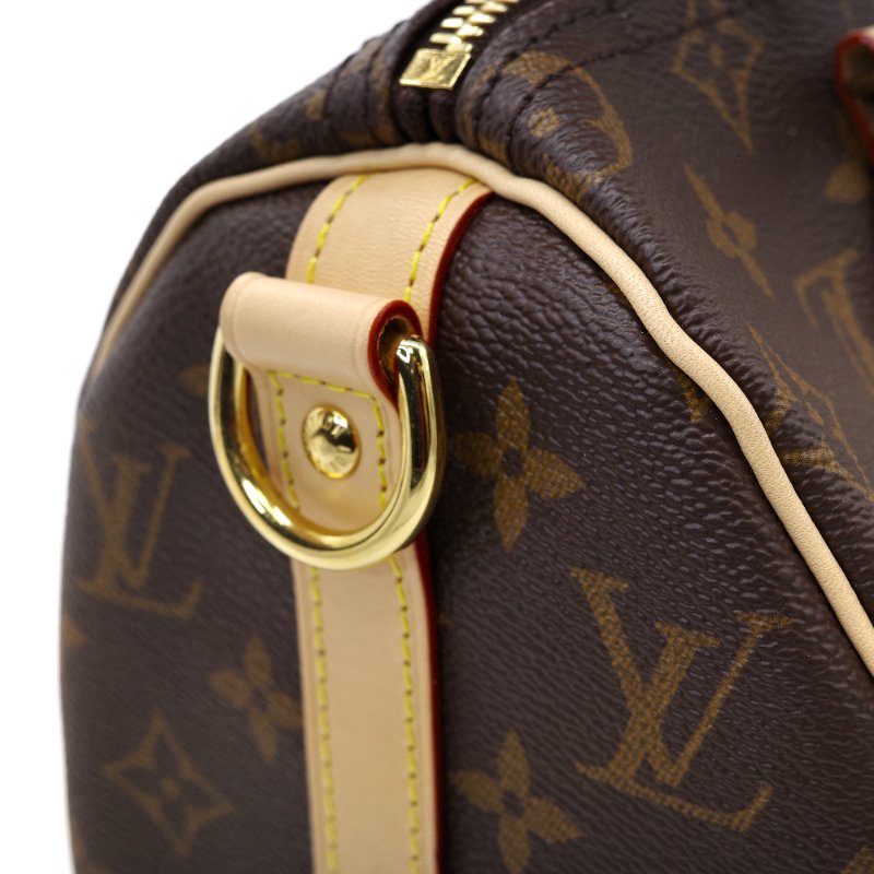 Louis Vuitton 路易威登 Speedy 25 經典老花 棕色 塗層帆布 肩背包 手提包-11