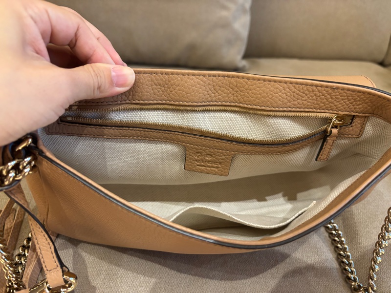 GUCCI SOHO 裸粉色牛皮磁扣 斜背包/肩背包/手拿包-3