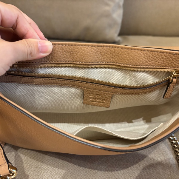 GUCCI SOHO 裸粉色牛皮磁扣 斜背包/肩背包/手拿包-8