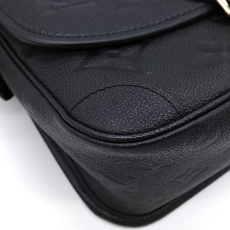 Louis Vuitton 路易威登 Diane Monogram Empreinte黑色壓紋 寶藍色內裡 牛皮 可拆式緹花肩背帶 肩背包 斜背包-9