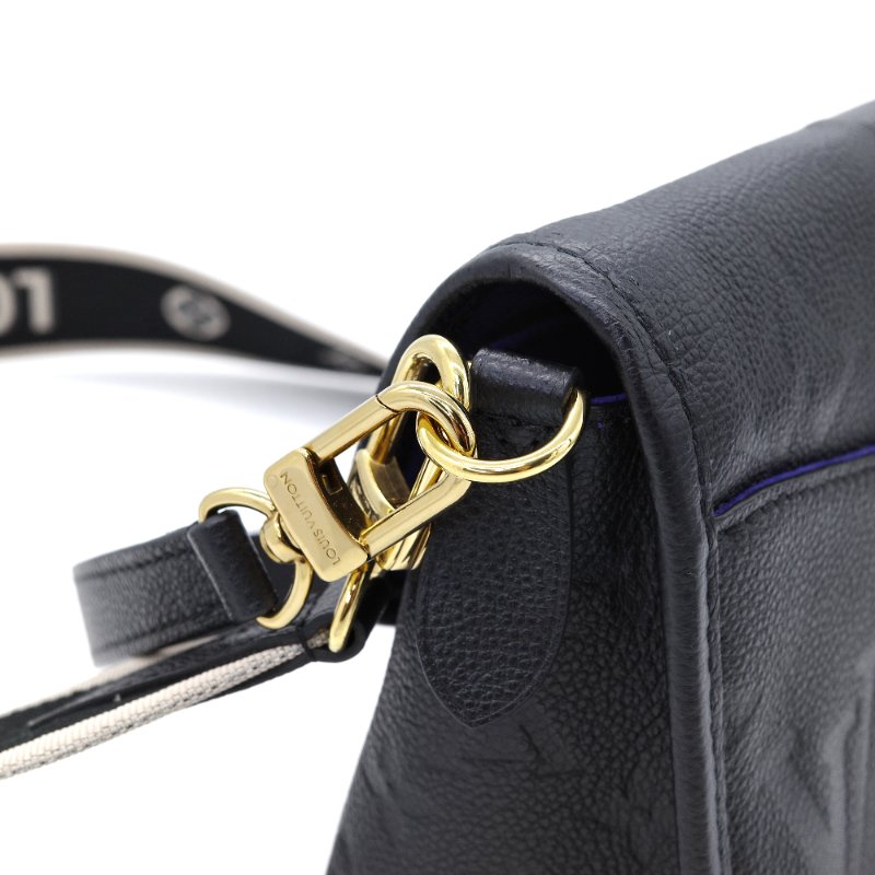 Louis Vuitton 路易威登 Diane Monogram Empreinte黑色壓紋 寶藍色內裡 牛皮 可拆式緹花肩背帶 肩背包 斜背包-10