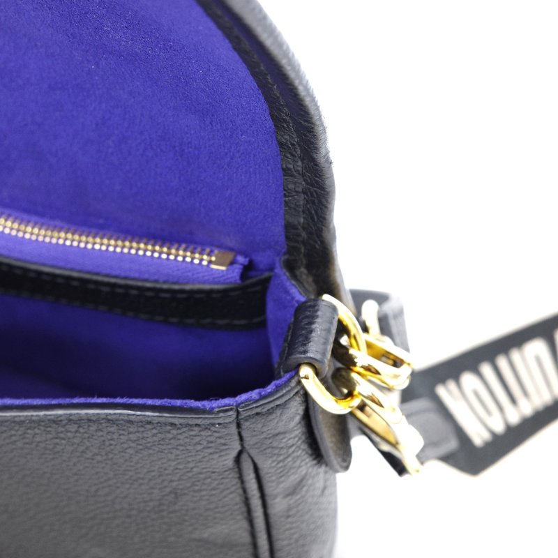 Louis Vuitton 路易威登 Diane Monogram Empreinte黑色壓紋 寶藍色內裡 牛皮 可拆式緹花肩背帶 肩背包 斜背包-14