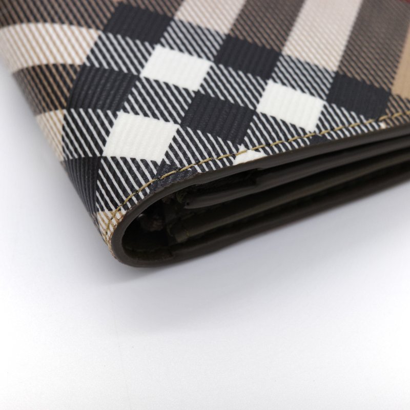 Burberry 巴寶莉 經典格紋 棕色 塗層帆布 拉鍊長夾-7