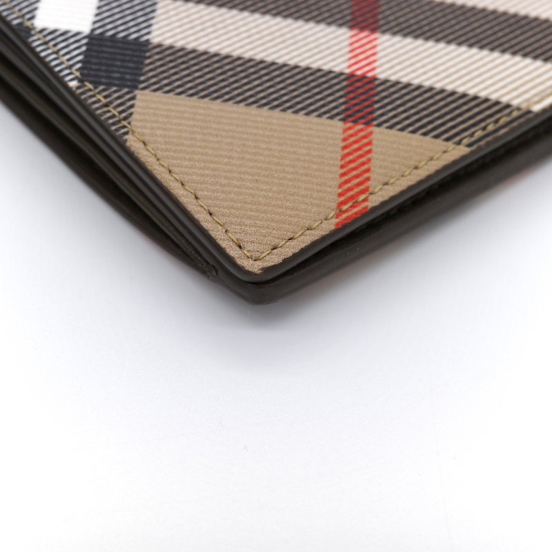 Burberry 巴寶莉 經典格紋 棕色 塗層帆布 拉鍊長夾-8