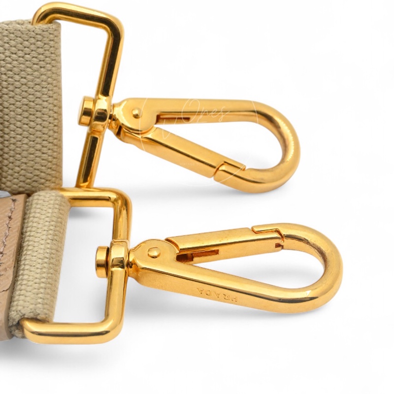 [Pre-owned] Prada 1BG439 Mini Canapa Handbag in Beige Canvas-12